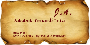 Jakubek Annamária névjegykártya