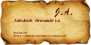 Jakubek Annamária névjegykártya