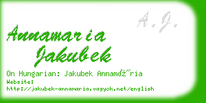 annamaria jakubek business card